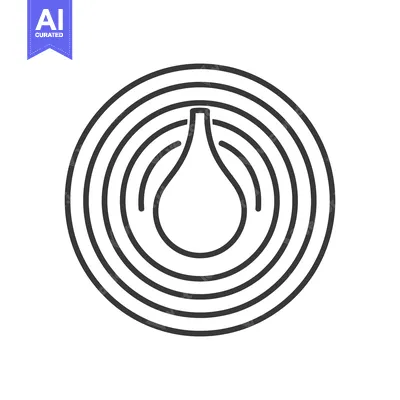 Popular premium asset: Circular concentric lines surrounding a teardrop shape inside a circle