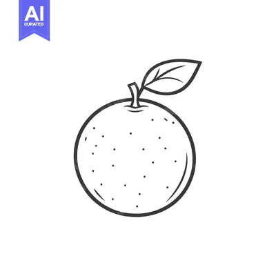 Aset premium populer: Simple illustration depicting an orange citrus fruit and single leaf