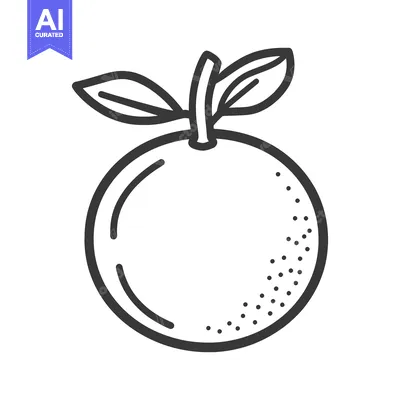 Aset premium populer: A simple black and white line drawing of a fruit illustration