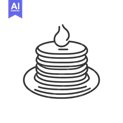 Aset premium populer: A stack of pancakes topped with a dollop of butter on a plate