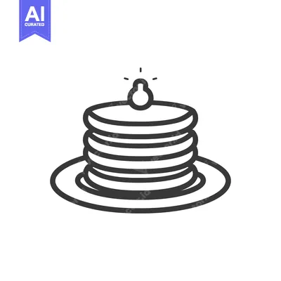 Aset premium populer: A stack of pancakes topped with a small dollop of butter