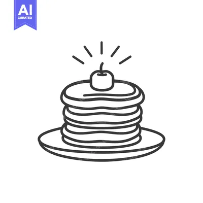 Aset desain premium: A Stack of Pancakes Garnished with a Cherry on Top