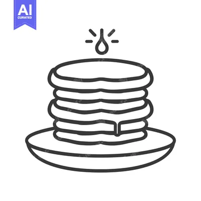 Aset desain premium: A stack of pancakes with dripping syrup resting on a plate