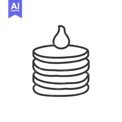 Aset premium populer: A stack of pancakes with a dollop of topping on top