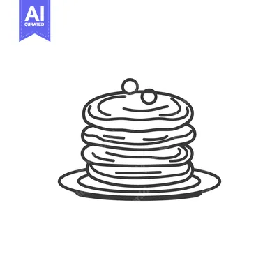 Aset premium populer: A stack of pancakes with topping on a simple plate