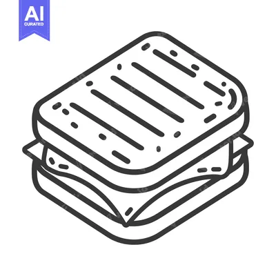 Aset premium populer: A simple isometric illustration depicting a grilled and toasted sandwi