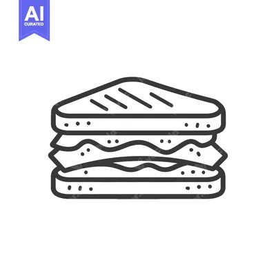 Aset premium populer: A delicious looking triangular sandwich stacked with different layers