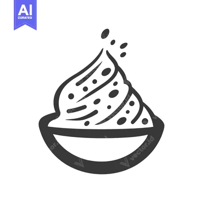 Premium design asset: A stylized image of a dessert or food item in a bowl