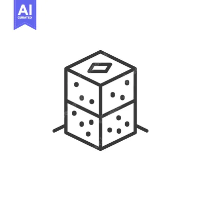 Popular premium asset: A simple black and white dice vector illustration on a white backgroun