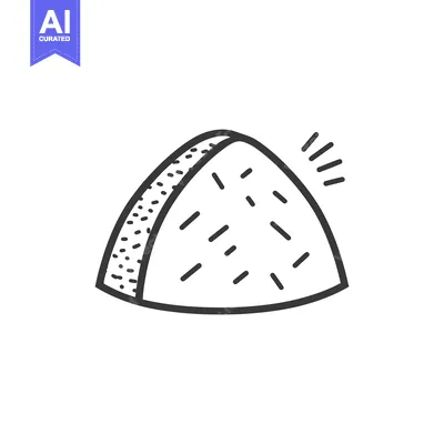 Aset desain premium: An illustration of a slice of bread with markings and highlights