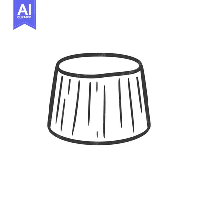 Aset desain premium: Simple sketched illustration depicts a small table with a covering