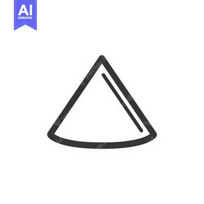 Aset premium populer: A simplistic black and white graphic showing a triangular section