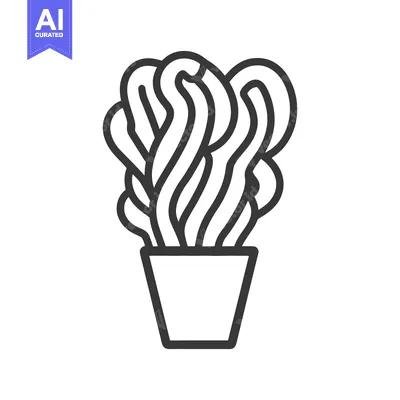 Aset premium populer: An illustrated plant growing from a simple decorative flowerpot contai