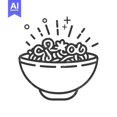 Popular premium asset: An illustrated bowl of noodles with radiating expressive details