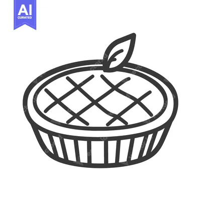 Aset premium populer: A Simple Black and White Line Drawing of a Pie