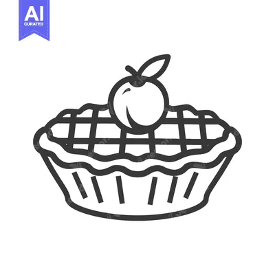 Aset desain premium: A delicious apple pie illustration with a decorative lattice design