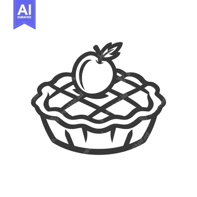 Simple graphic illustration depicting an apple pie with fruit topping