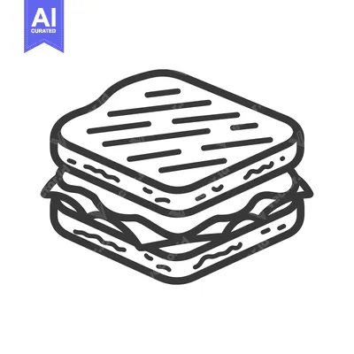 Aset premium populer: A simple illustration of a delicious toasted sandwich on white