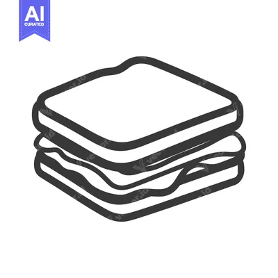 Premium design asset: A simple illustration depicting a stacked sandwich prepared for eating