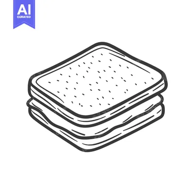 Popular premium asset: Simple illustration depicting a stacked sandwich with different fillin