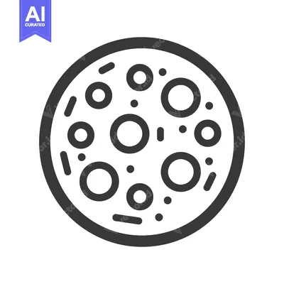 An isolated vector graphic illustration of a pizza pie