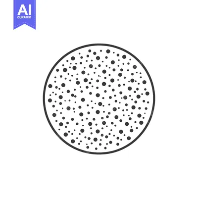 Aset desain premium: A circular design filled with many small black dot shapes