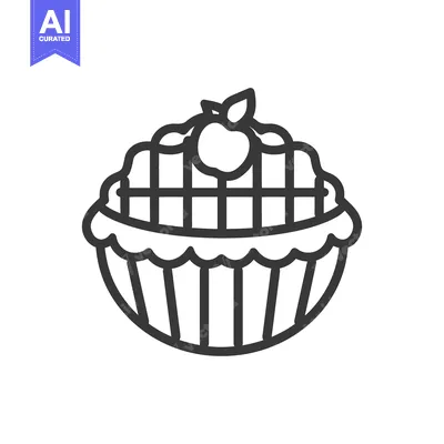 Aset premium populer: A stylized illustration depicts a pie topped with a small apple