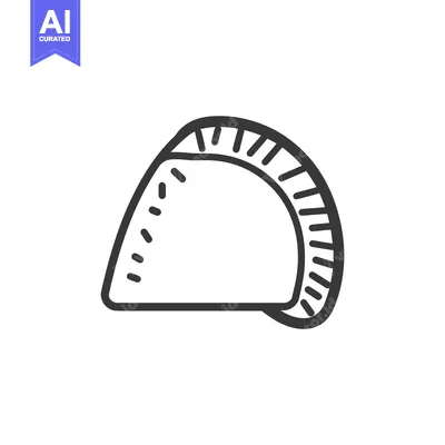 Premium design asset: An isolated outline illustration depicts a filled hand held pastry ite