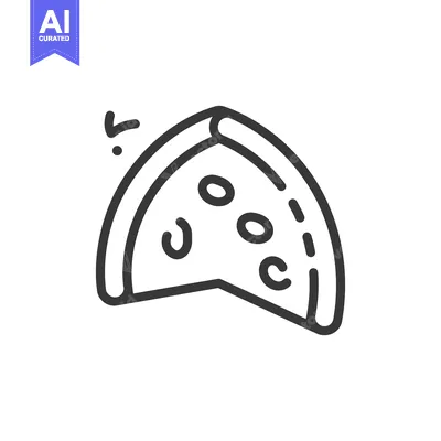 Popular premium asset: An isolated black and white illustration of a pizza slice