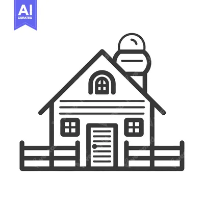 Aset premium populer: A simple black and white line art house design