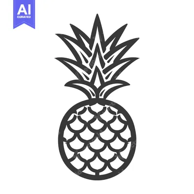 Aset premium populer: A simple graphic depiction of a delicious pineapple fruit