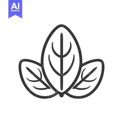 Aset premium populer: A simple illustration depicting three stylized green leaves together
