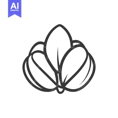 Aset desain premium: A simple black and white drawing of leaves and petals