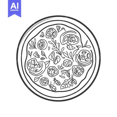 Popular premium asset: A Simple Illustration Depicting a Vegetarian Pizza Meal
