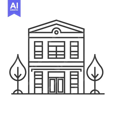Popular premium asset: A linear illustration depicts a classical building with accompanying t