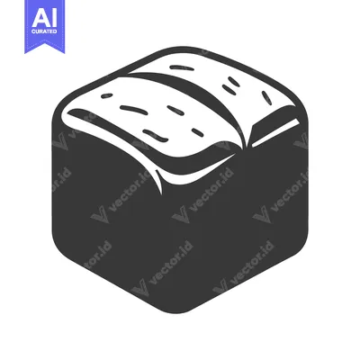Aset premium populer: An isolated illustrative image of a sweet dessert treat square
