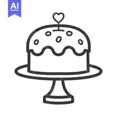 Aset premium populer: A decorated cake with a heart on top is shown