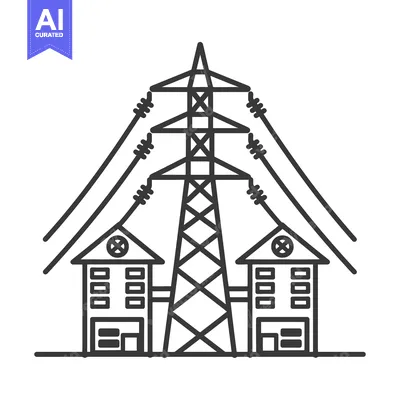 Popular premium asset: An illustrated diagram of power infrastructure and buildings