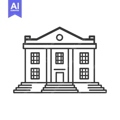 Popular premium asset: A simple line drawing depicting a classical building facade
