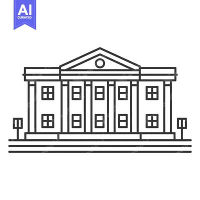 Premium design asset: Simple Linear Illustration Depicting A Classic Architectural Building