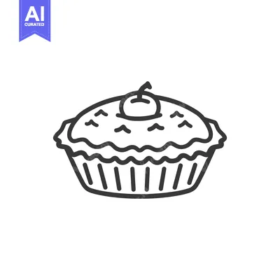 Aset premium populer: A simple vector illustration depicting a fruit pie dessert