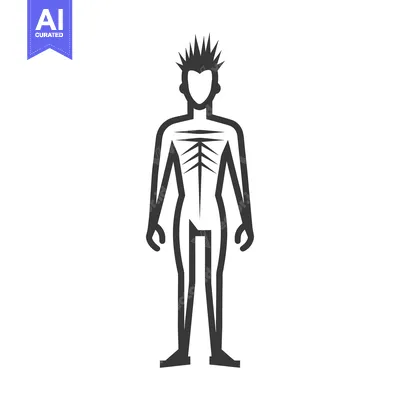 Aset premium populer: Line Art Illustration of a Male Figure with Spiky Hair