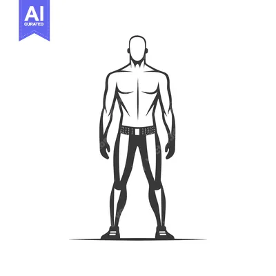 Aset premium populer: Silhouette of a Muscular Man Standing with Hands on Hips