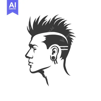 Popular premium asset: Side Profile of a Person with Spiky Hair and Earring