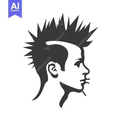 Aset premium populer: Silhouette of a Man with a Spiky Hairstyle