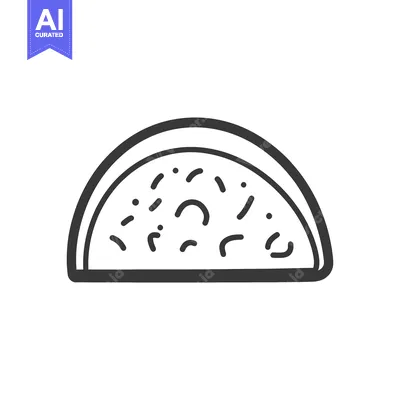 Aset desain premium: A hand drawn black and white illustration of a pizza slice