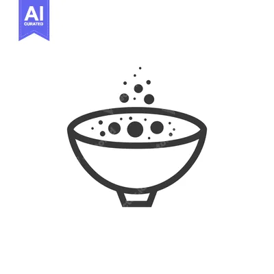 Aset premium populer: A simple illustration of a bowl filled with hot food
