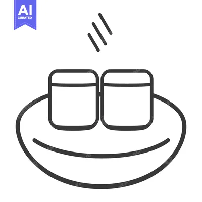 Aset desain premium: Two small sushi rolls arranged on a dark plate steaming