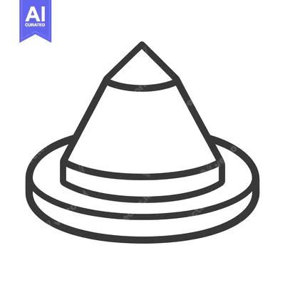 Aset desain premium: A geometric abstract illustration of a cone atop a platform