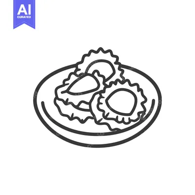 Aset premium populer: Three filled food items are presented on a circular plate